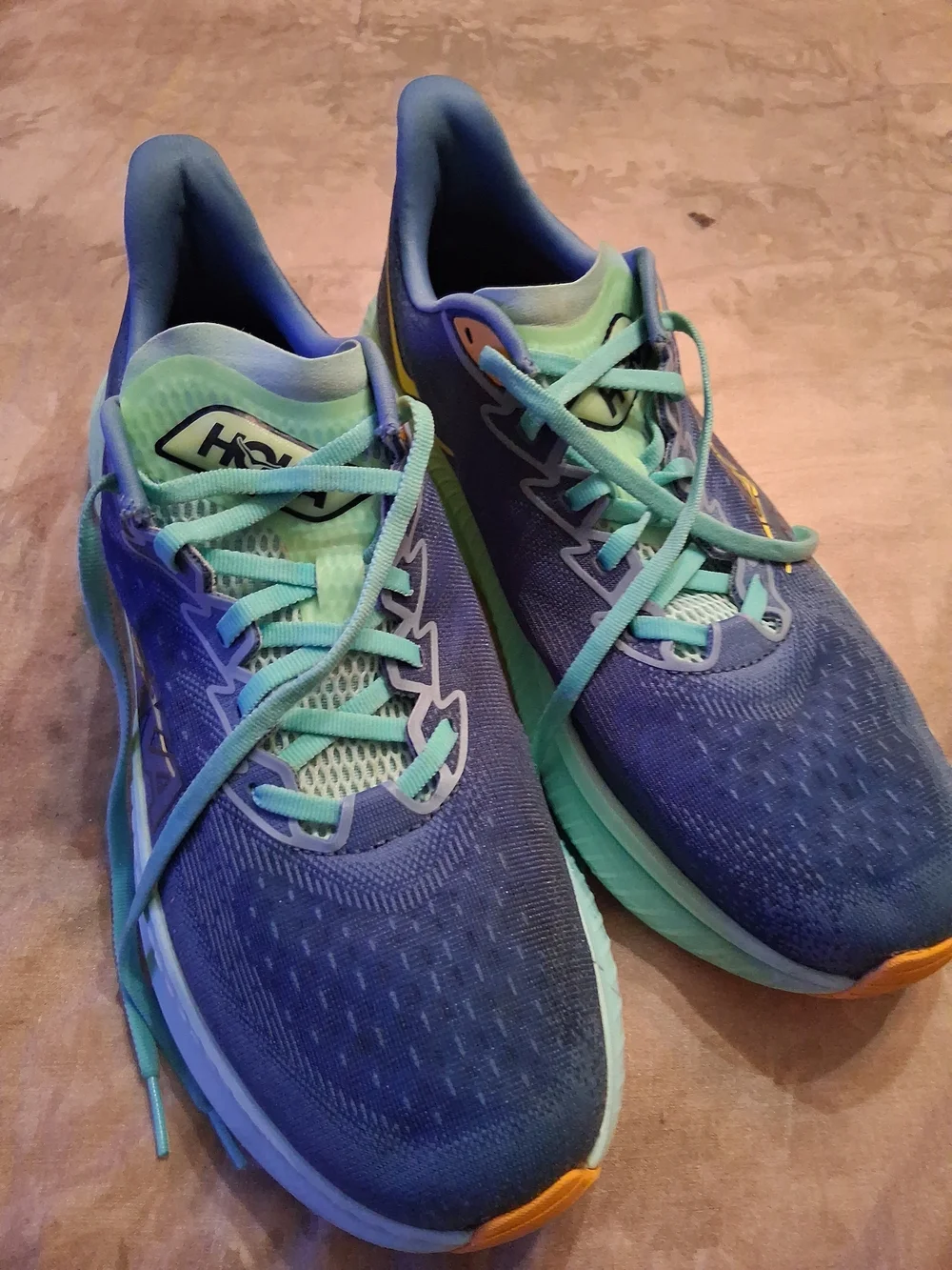 Hoka One One Blue and Teal Running Shoes
